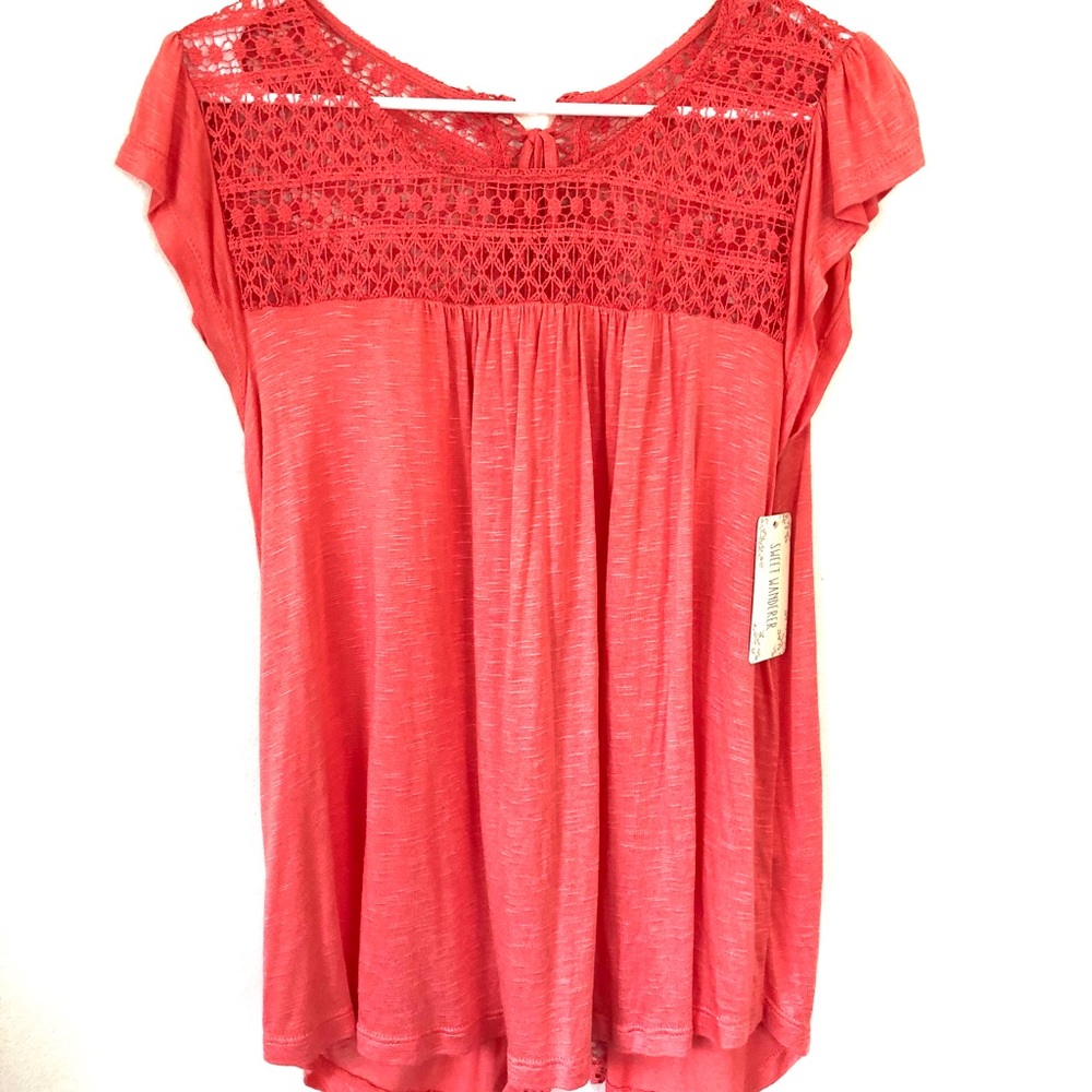Peachy pink crochet top